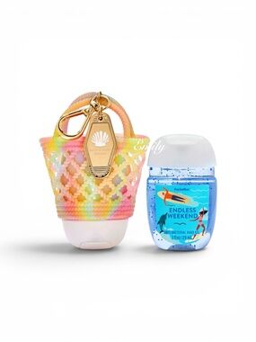 Bath & Body Works rainbow JELLY NET TOTE PocketBac Holder + ENDLESS WEEKEND